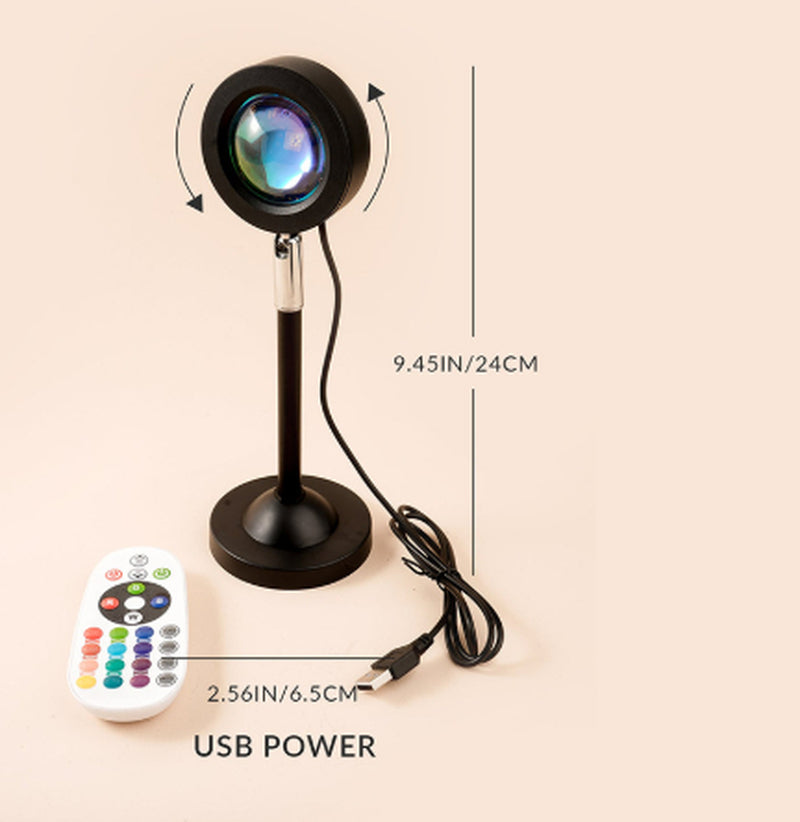 Rechargeable Rainbow Projection Lamp Sunset Lamp Projection Atmosphere Sunset Lamp