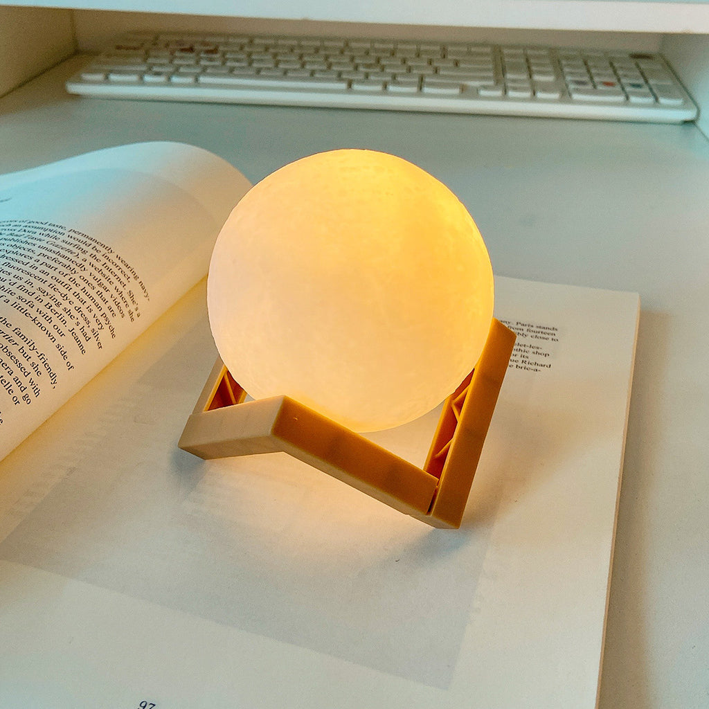 3D Print Rechargeable Moon Lamp LED Night Light Creative Touch Switch Moon Light for Bedroom Decoration Birthday Gift