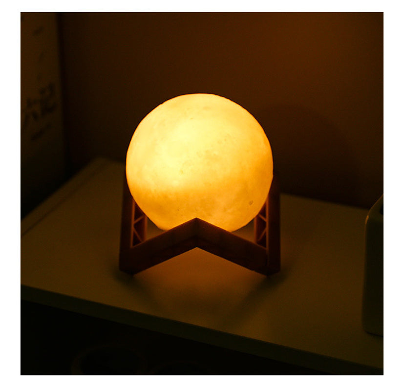 3D Print Rechargeable Moon Lamp LED Night Light Creative Touch Switch Moon Light for Bedroom Decoration Birthday Gift